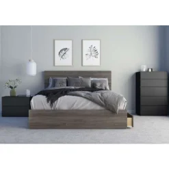 Nightstand, 1-Drawer, Black - Nexera
