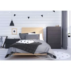 Nightstand, 1-Drawer, Black - Nexera