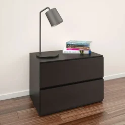 Nightstand, 1-Drawer, Black - Nexera