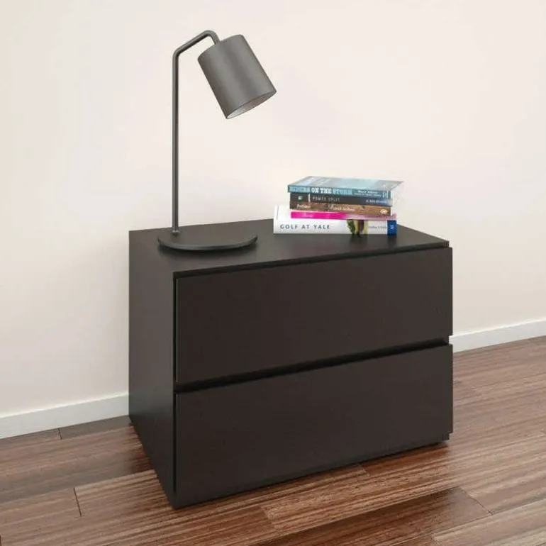 Nightstand, 1-Drawer, Black - Nexera