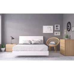 Nightstand, 2-Drawer, Natural Maple - Nexera