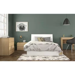 Nightstand, 2-Drawer, Natural Maple - Nexera