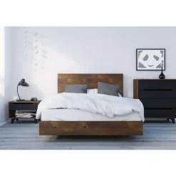 Nightstand, 1-Drawer, Truffle & Black - Nexera