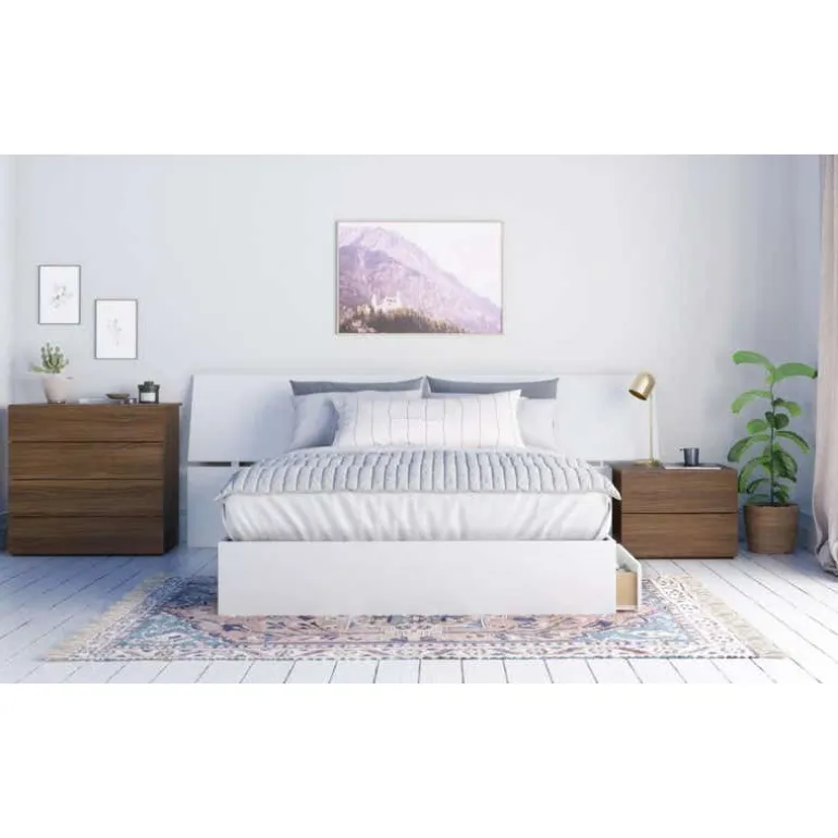 Nightstand, 2-Drawer, Walnut - Nexera