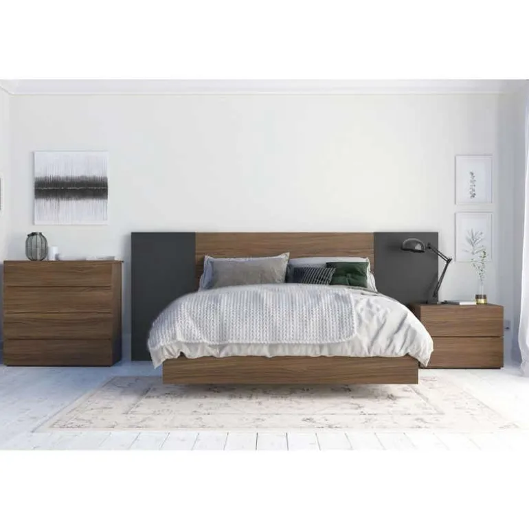 Nightstand, 2-Drawer, Walnut - Nexera