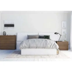Nightstand, 2-Drawer, Walnut - Nexera