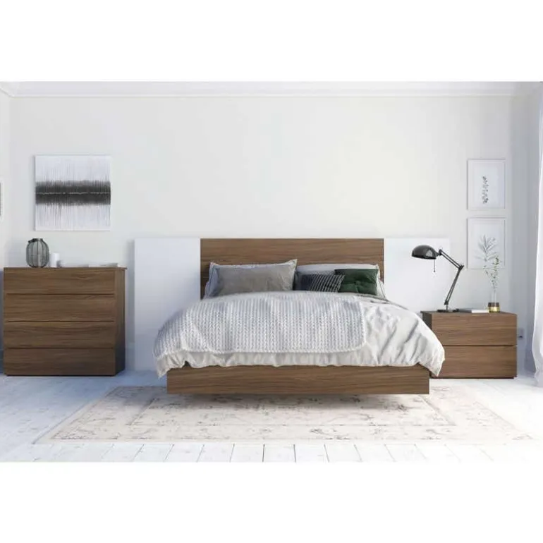 Nightstand, 2-Drawer, Walnut - Nexera