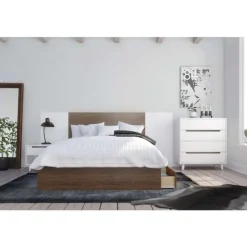Nightstand, 1-Drawer, White - Nexera
