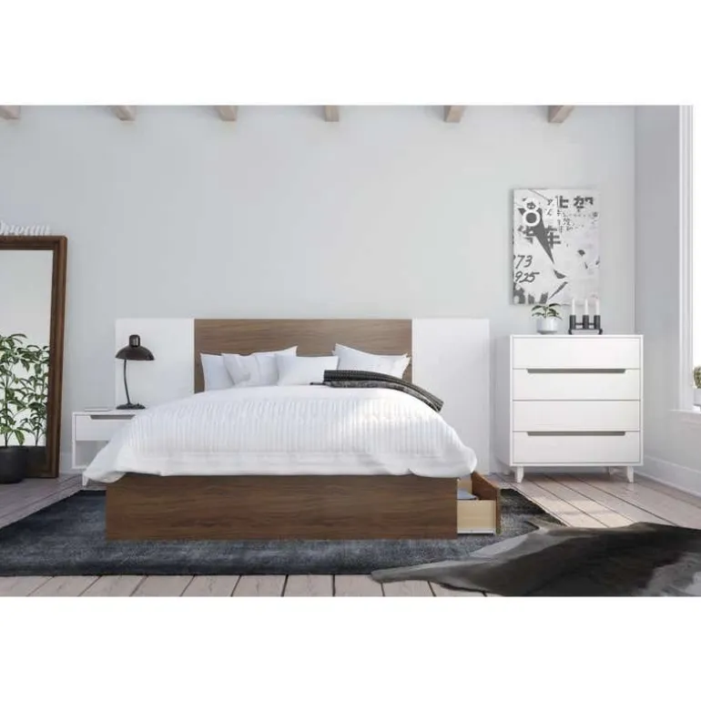 Nightstand, 1-Drawer, White - Nexera