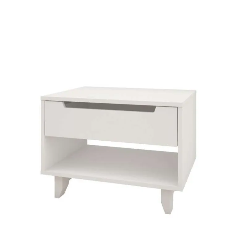Nightstand, 1-Drawer, White - Nexera