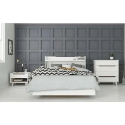 Nightstand, 1-Drawer, White - Nexera