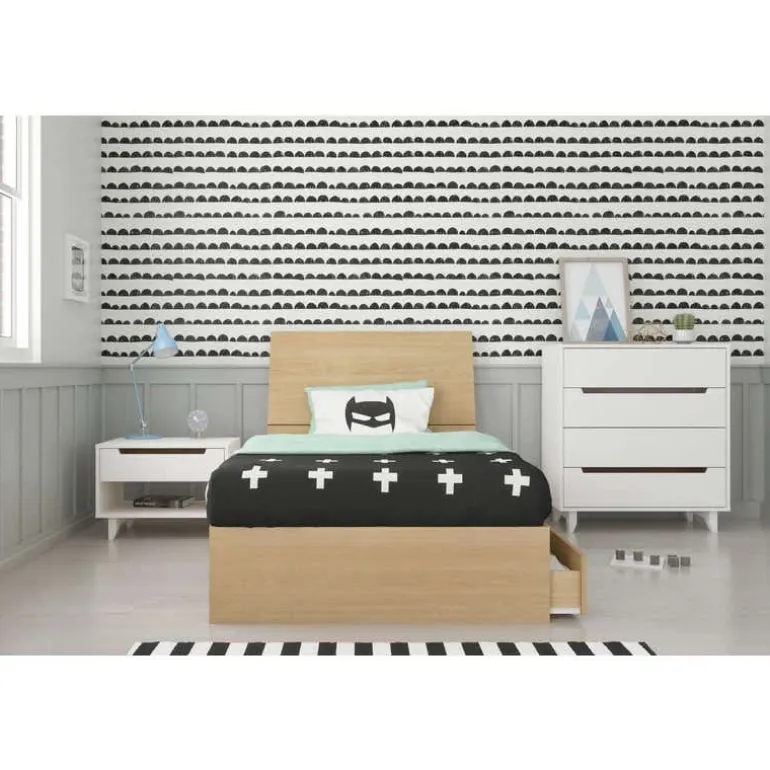 Nightstand, 1-Drawer, White - Nexera