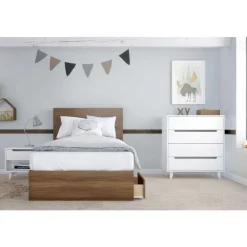 Nightstand, 1-Drawer, White - Nexera