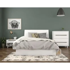 Nightstand, 1-Drawer, White - Nexera