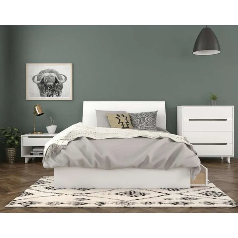 Nightstand, 1-Drawer, White - Nexera