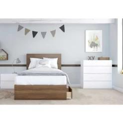 Nightstand, 1-Drawer, White - Nexera