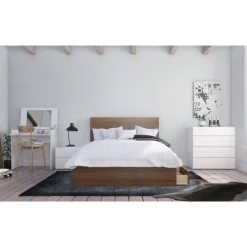 Nightstand, 1-Drawer, White - Nexera