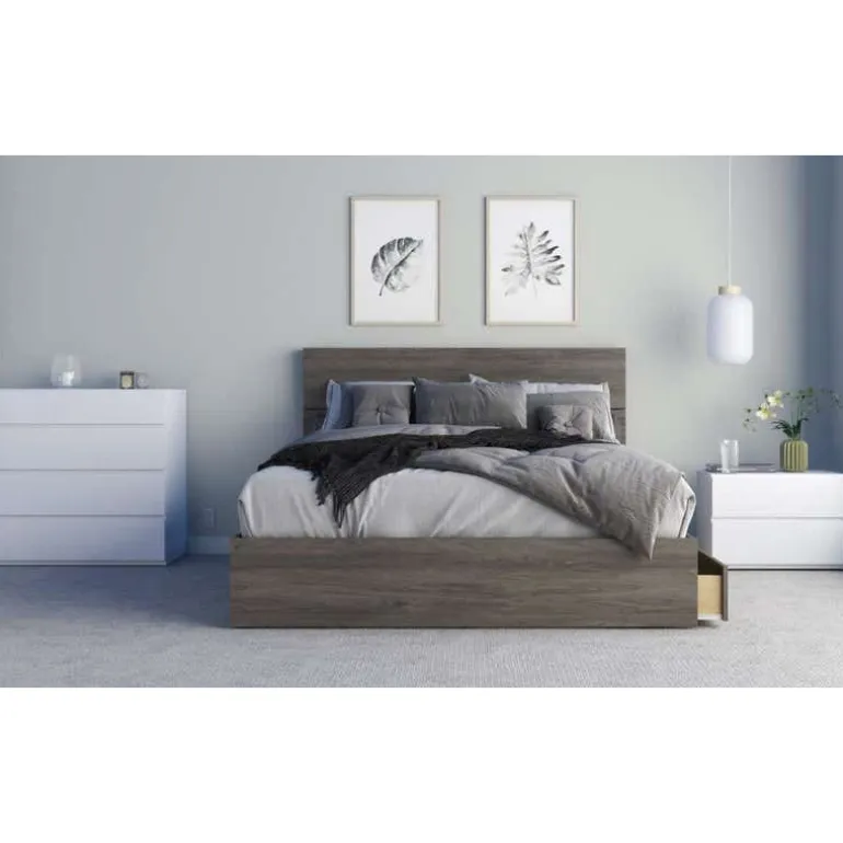 Nightstand, 1-Drawer, White - Nexera