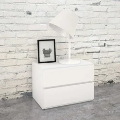 Nightstand, 1-Drawer, White - Nexera