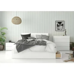 Nightstand, 1-Drawer, White - Nexera
