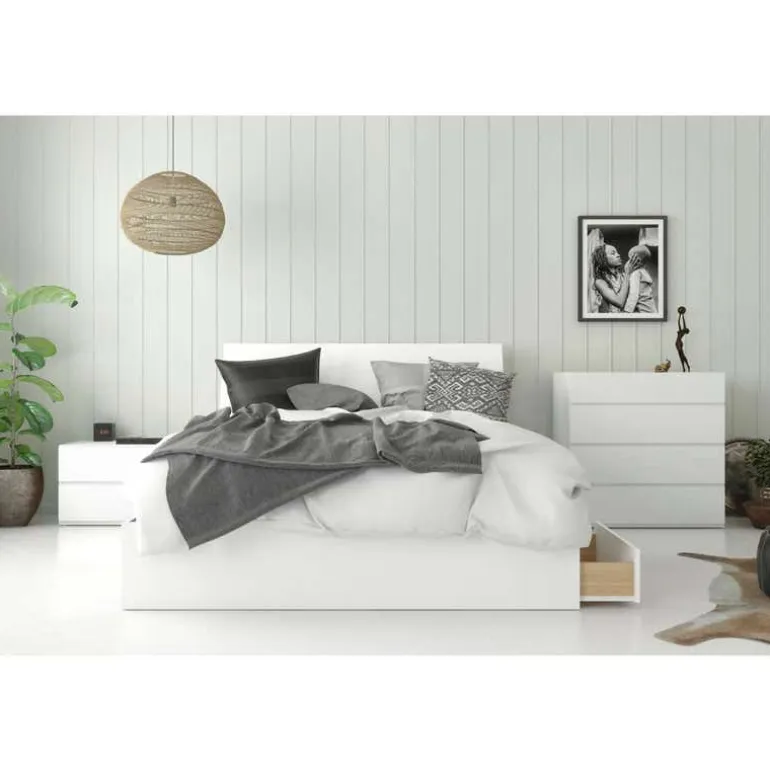 Nightstand, 1-Drawer, White - Nexera