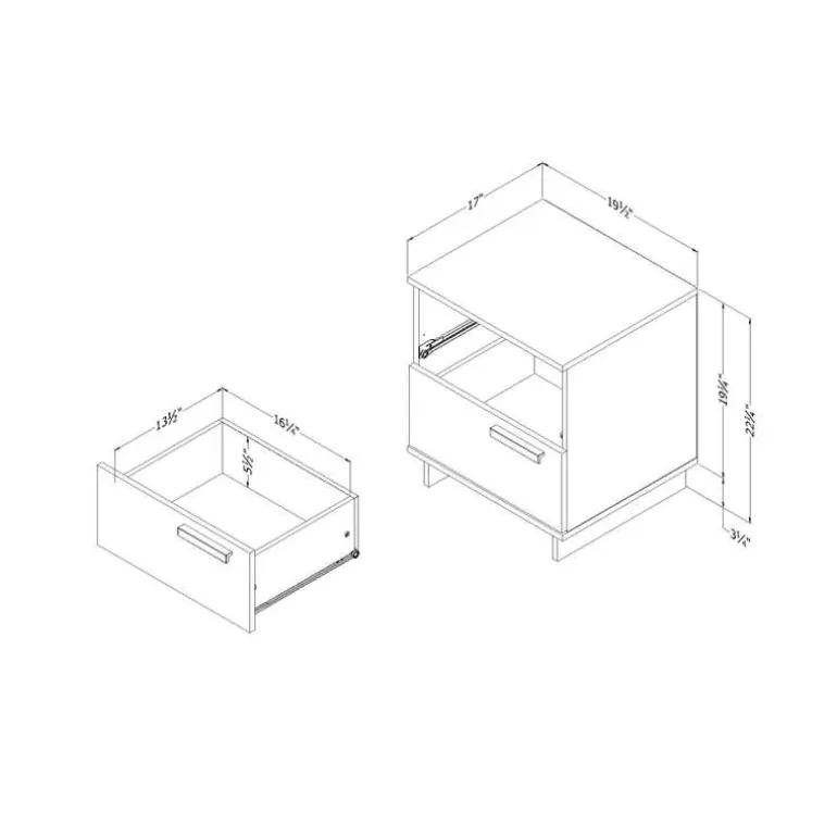 Nightstand With 2 Drawers - South Shore