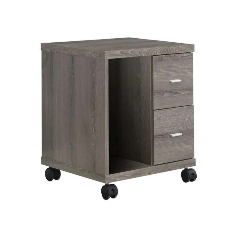 Office cabinet - dark taupe with 2 drawers on castors - Monarch