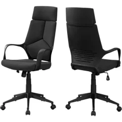 Office chair - black / black fabric / high back executive - Monarch