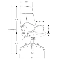 Office chair - black / black fabric / high back executive - Monarch