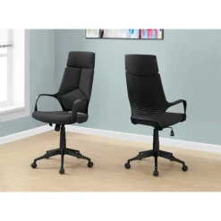 Office chair - black / black fabric / high back executive - Monarch