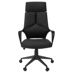Office chair - black / black fabric / high back executive - Monarch