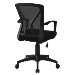 Office chair - black / black base on castors - Monarch