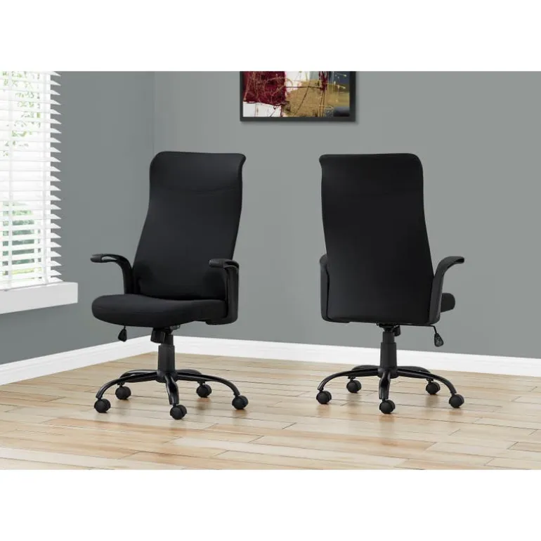 Office chair - black / black fabric / multi position - Monarch