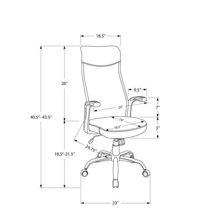 Office chair - black / black fabric / multi position - Monarch