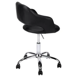 Office chair - black / chrome metal hydraulic lift base - Monarch