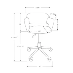 Office chair - black / chrome metal hydraulic lift base - Monarch