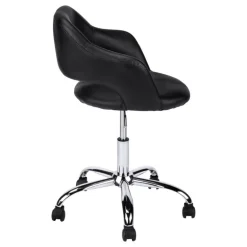 Office chair - black / chrome metal hydraulic lift base - Monarch