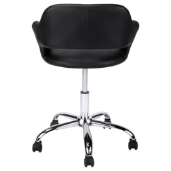 Office chair - black / chrome metal hydraulic lift base - Monarch