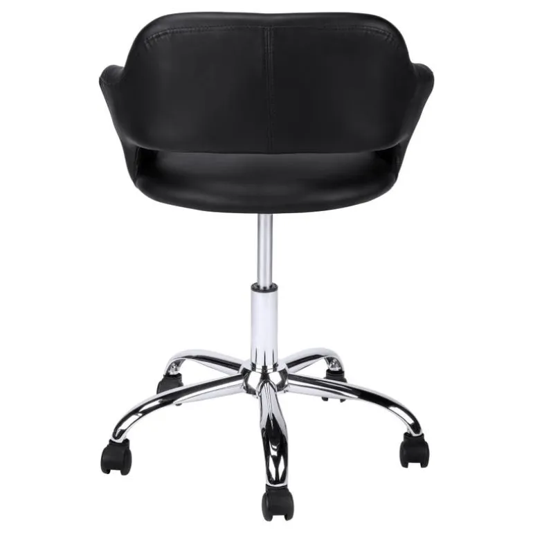 Office chair - black / chrome metal hydraulic lift base - Monarch