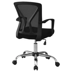 Office chair - black / chrome base on castors - Monarch