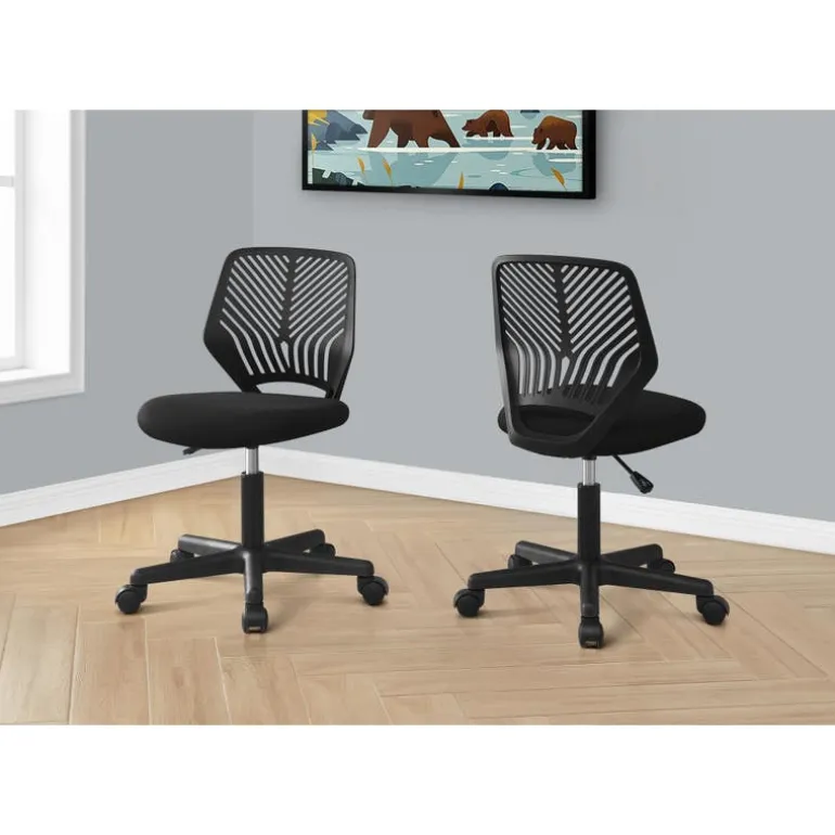 Office chair - black juvenile / black base on castors - Monarch