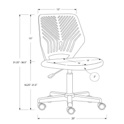 Office chair - black juvenile / black base on castors - Monarch