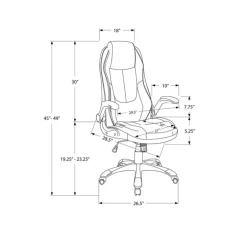 Office chair - black leather-look / high back executive - Monarch