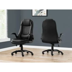 Office chair - black leather-look / high back executive - Monarch