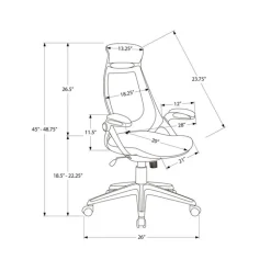 Office chair - black leather-look / multi position - Monarch
