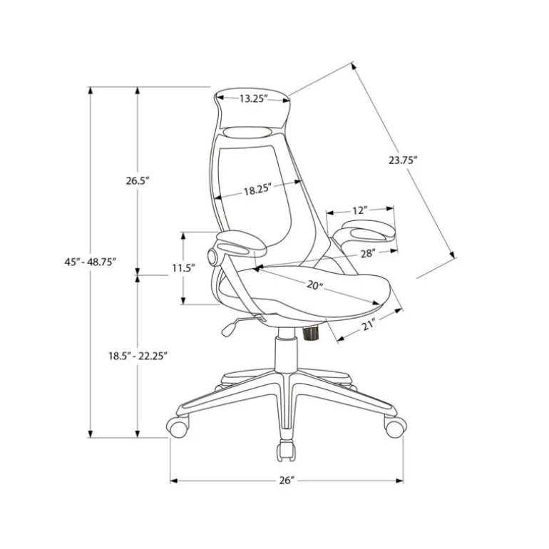 Office chair - black leather-look / multi position - Monarch