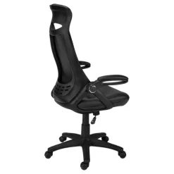 Office chair - black leather-look / multi position - Monarch