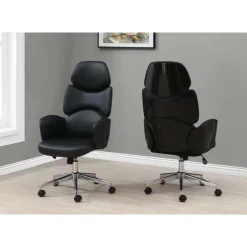 Office chair - executive / padded backrest and sides / metal base - adjustabl - Monarch