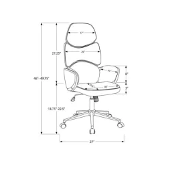 Office chair - executive / padded backrest and sides / metal base - adjustabl - Monarch