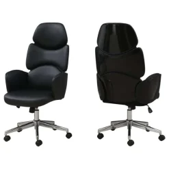Office chair - executive / padded backrest and sides / metal base - adjustabl - Monarch